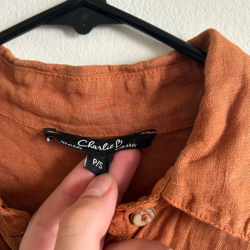 Rust Orange Button-Up Duster - Picture 2 of 4